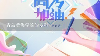 青岛黄海学院的专科