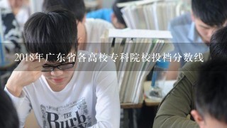 2018年广东省各高校专科院校投档分数线