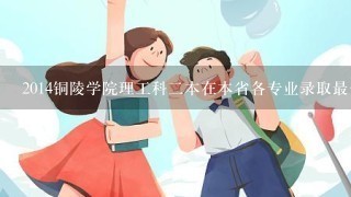 2014铜陵学院理工科二本在本省各专业录取最低分