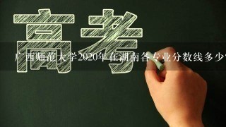 广西师范大学2020年在湖南各专业分数线多少？