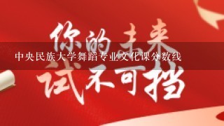 中央民族大学舞蹈专业文化课分数线