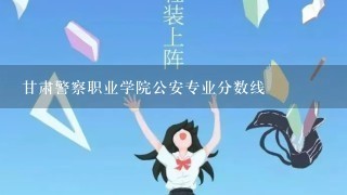 甘肃警察职业学院公安专业分数线