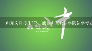 山东文科考生578，能被山东政法学院法学专业录取吗