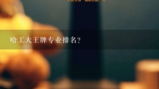 哈工大王牌专业排名？