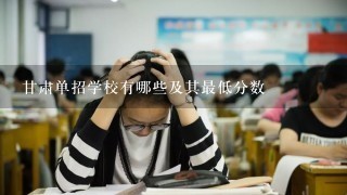 甘肃单招学校有哪些及其最低分数