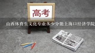 山西体育生文化专业多少分能上海口经济学院