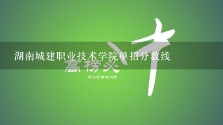 湖南城建职业技术学院单招分数线