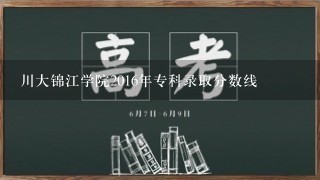 川大锦江学院2016年专科录取分数线