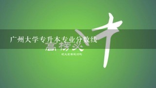 广州大学专升本专业分数线