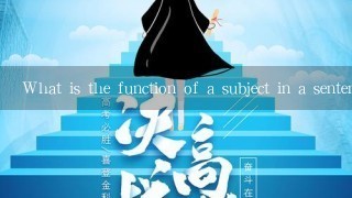 What is the function of a subject in a sentence?