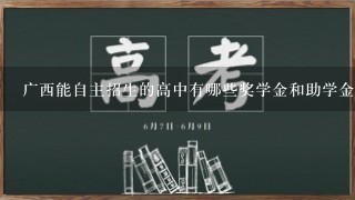 广西能自主招生的高中有哪些奖学金和助学金?